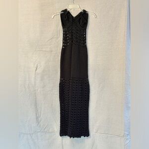 Black Crochet Maxi Dress